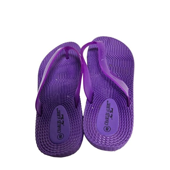 Charles Albert New York Purple Comfort Wedge Flip Flops Size 8 - Picture 4 of 6
